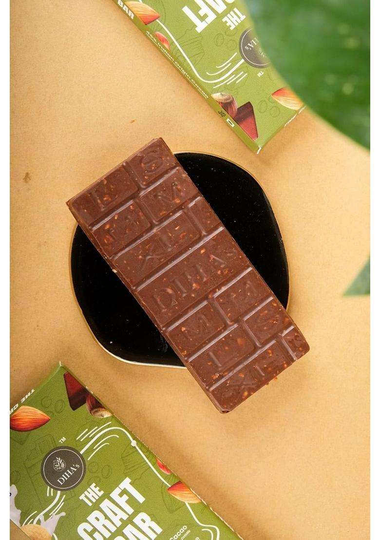 The Craft Bar 45 Indian Origin Cacao Vegan Glutenfree Milk Chocolate Plantbased Milk Chocolate Healthy Snack Premium Handcrafted Chocolate Bar 50G - Indya