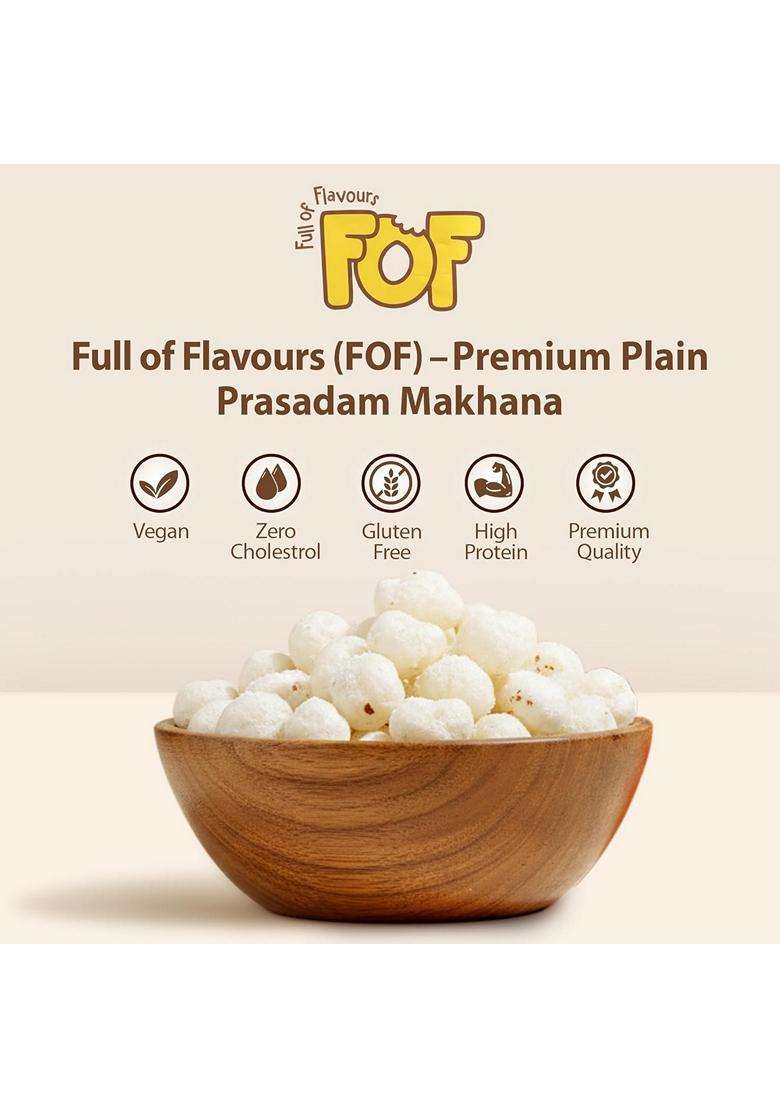 Full Of Flavours Premium Raw Makhana Fox Nuts Jumbo Size 5 Nonpolished Fresh Crunchy Gluten Free High Protein Healthy Superfood 250Gm - Indya