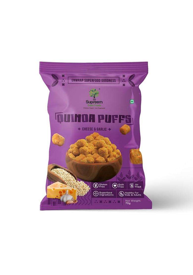 Supreem Super Foods Normalife Gluten Free Indian Fava Beans Chatpata Masala Snack 100 Gms Quinoa Puffs Roasted Puffs Snack With Cheese Garlic70 Gms So - Indya