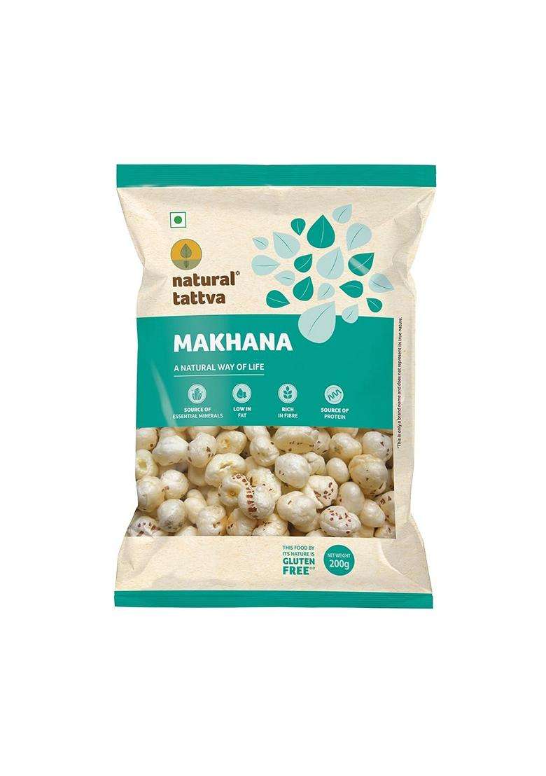 Organic Tattva Makhana Fox Nuts 200 G Pack Natural Glutenfreehealthy Snackrich In Protein Fiberideal For Roastingsnacking Cooking - Indya
