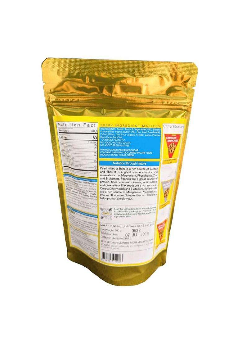 Thenibblebox Crunchy Munchies Pearl Millet Snack Classic Salted 100G Pack Of 1 Oil Free Vegan Gluten Free All Natural - Indya