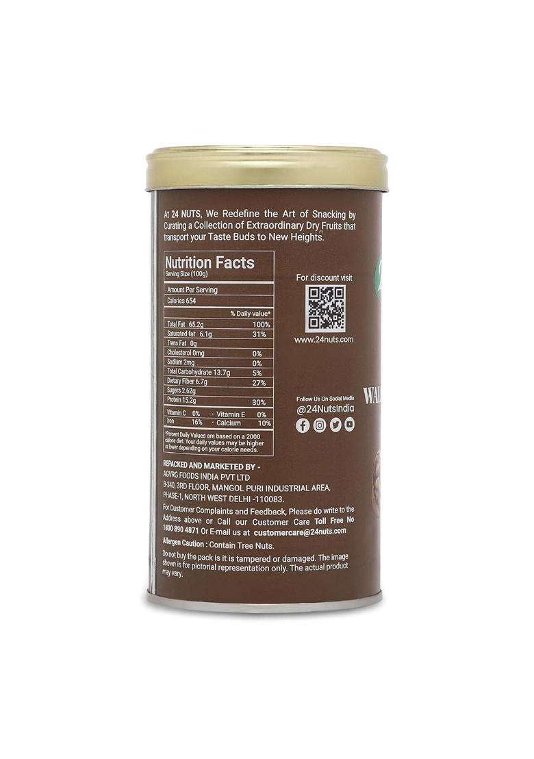 24 Nuts Hand Picked Jumbo Size California Almonds Kashmiri Walnut Kernels Combo Pack 450Gm 250G X 1 200G X 1 - Indya