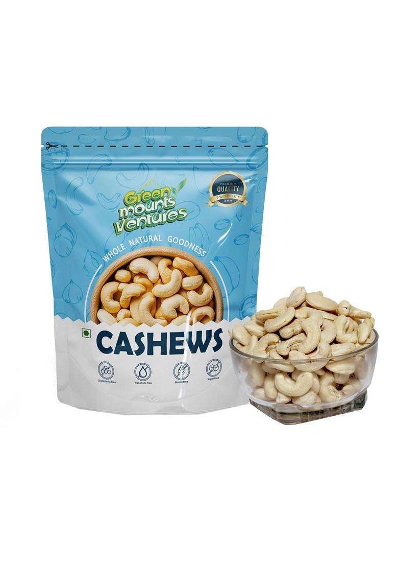Green Mounts Ventures Premium Whole Cashews 250 Gm Value Pack Kaju Natural Crunchy Proteinrich Dry Fruits Glutenfree Plantbased Protein Source - Indya