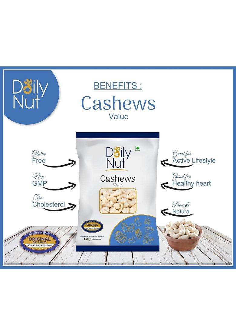 Nutbasket Premium Cashew Dry Fruits Large Size Kaju Rich In Omega3 Cashews Delightful Snack Without Shell Brain Food 1000G - Indya