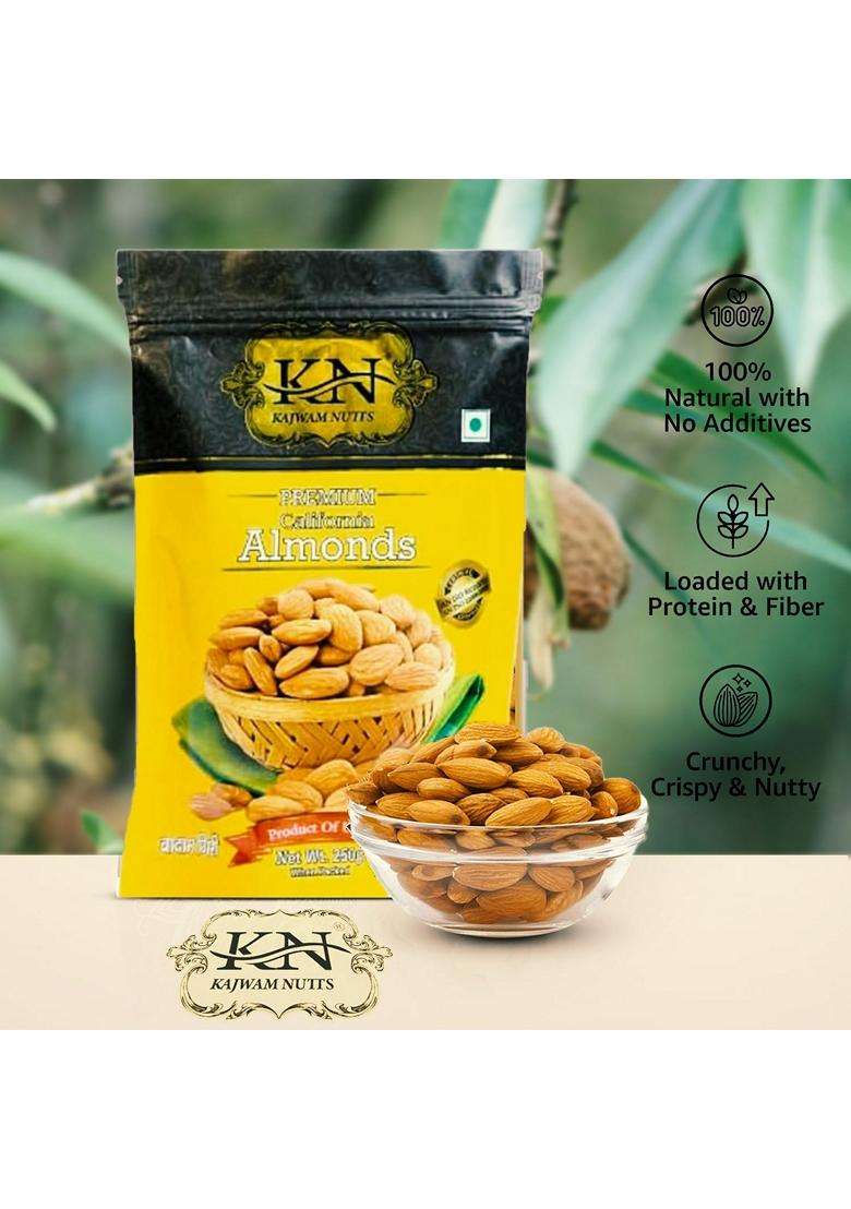 Kajwam Nutts Premium California Almond Badam Giri Np 250 Gram High In Fiber And Boost Immunity Natural Badam Giri Gluten Free Pack Of 1 - Indya