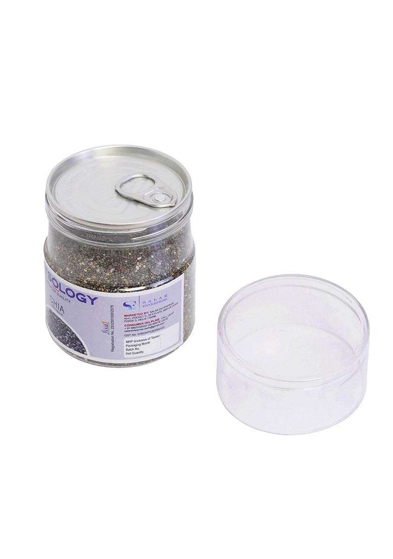 Nutsology Black Chia Seeds 200G Raw Natural Superfood Rich In Omega3 Fiber Protein Glutenfree Ideal For Smoothies Baking Weight Management - Indya