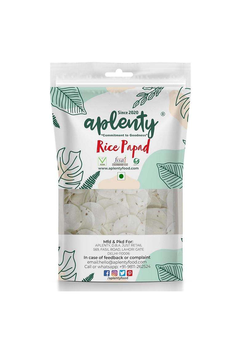 Aplenty Indian Indori Hexagon Shape Sikka Mini Rice Papad With Cumin Khichiya Papad Akki Happala Fryums 400 Gm - Indya