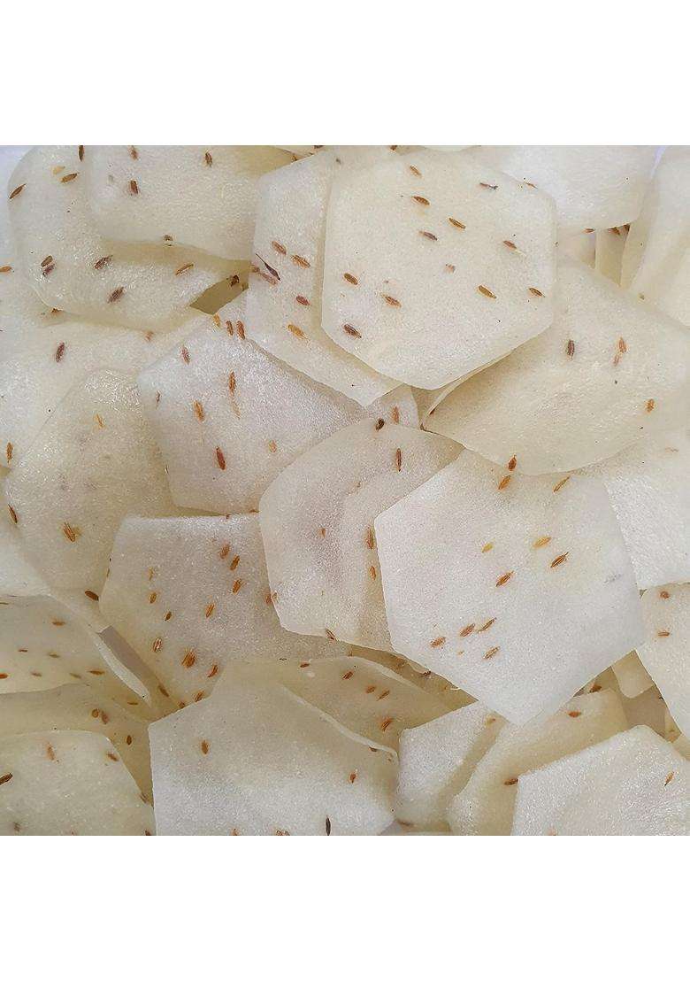 Aplenty Indian Indori Hexagon Shape Sikka Mini Rice Papad With Cumin Khichiya Papad Akki Happala Fryums 400 Gm - Indya