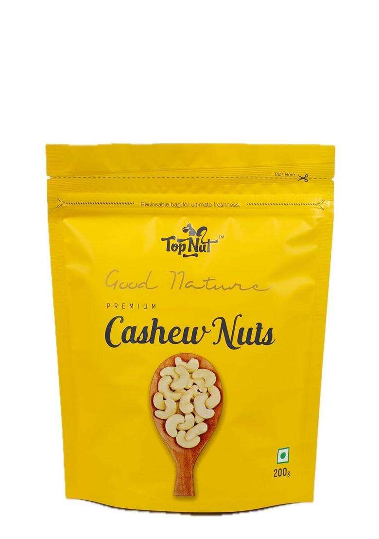 Top Nut Premium Whole Cashews W240 200G Crunchy Kaju Organic Cashew Nuts With Delicious Taste Healthy Nutritious Dry Fruit Snack Gluten Free Pack Of 1 - Indya
