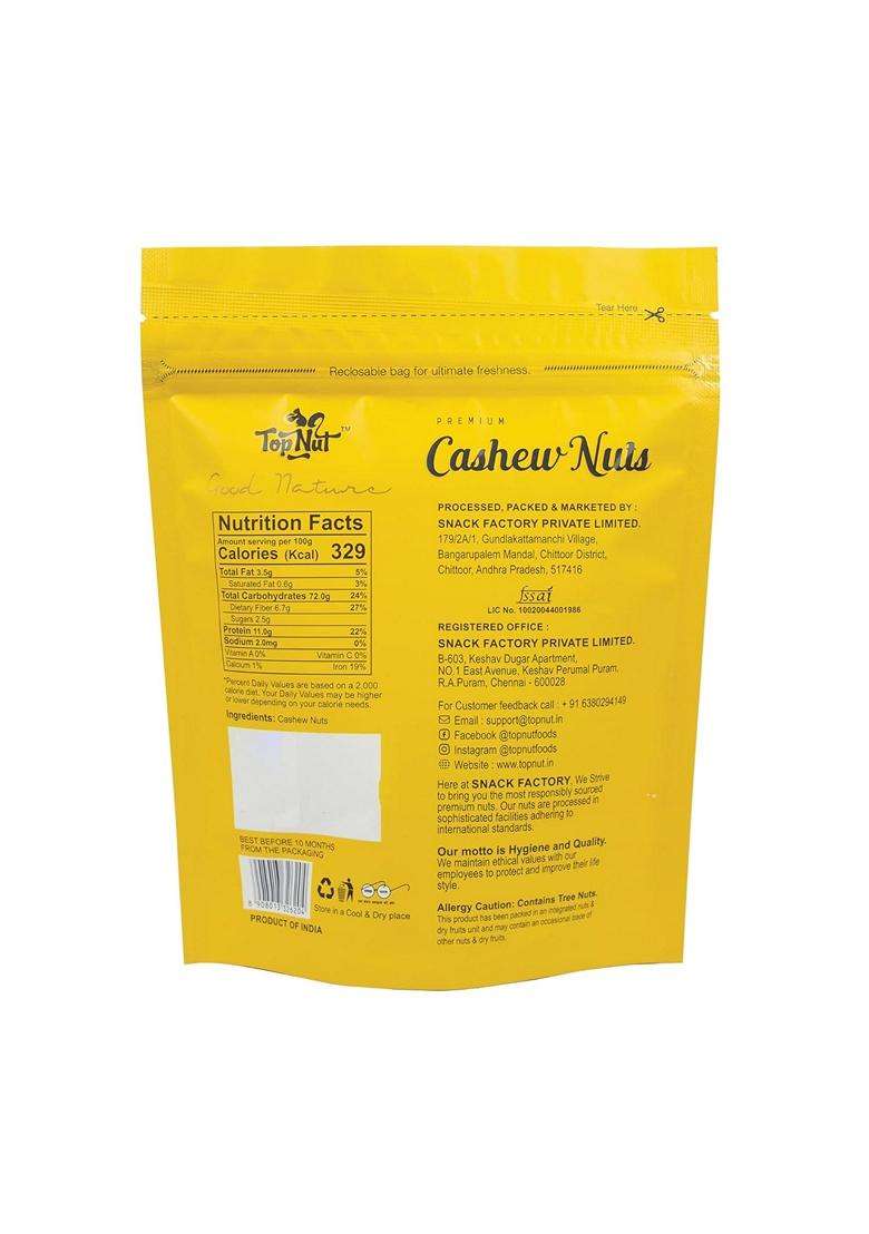 Top Nut Premium Whole Cashews W240 200G Crunchy Kaju Organic Cashew Nuts With Delicious Taste Healthy Nutritious Dry Fruit Snack Gluten Free Pack Of 1 - Indya