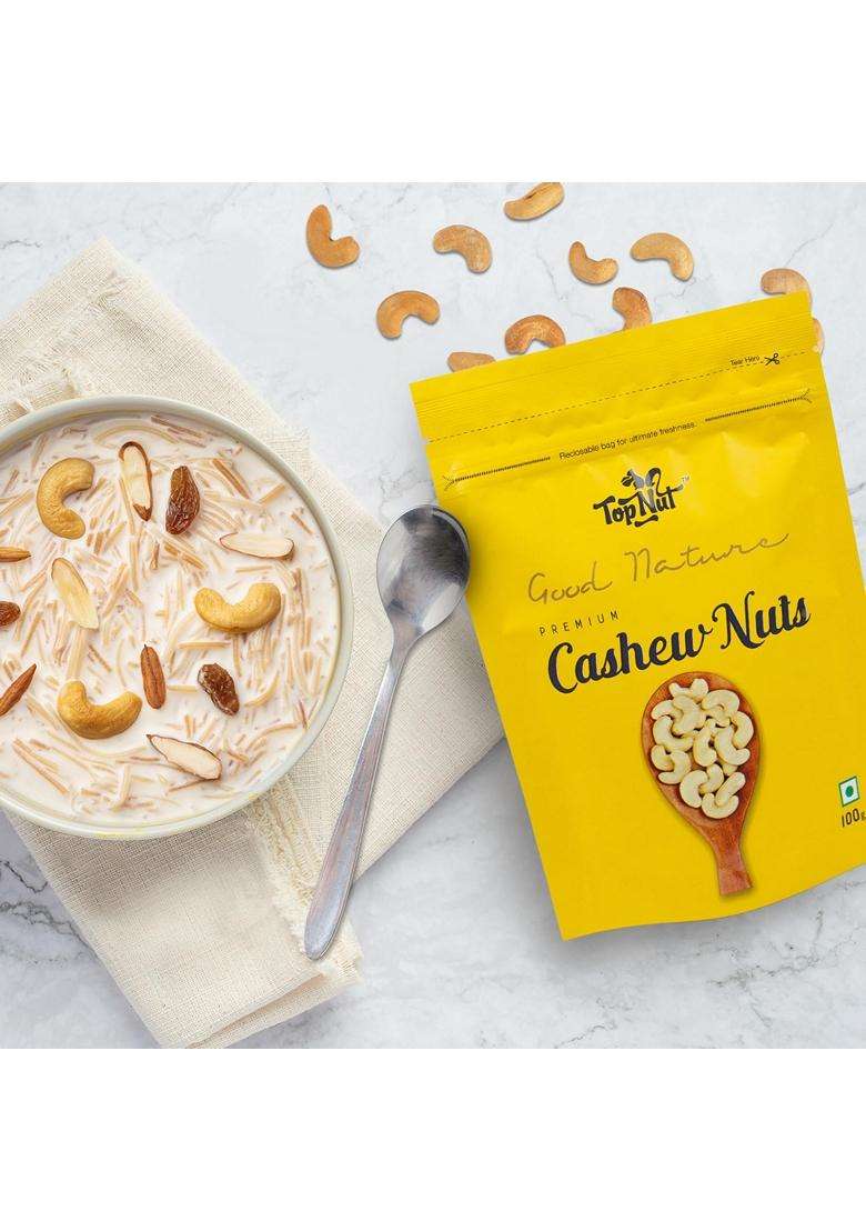 Top Nut Premium Whole Cashews W240 200G Crunchy Kaju Organic Cashew Nuts With Delicious Taste Healthy Nutritious Dry Fruit Snack Gluten Free Pack Of 1 - Indya