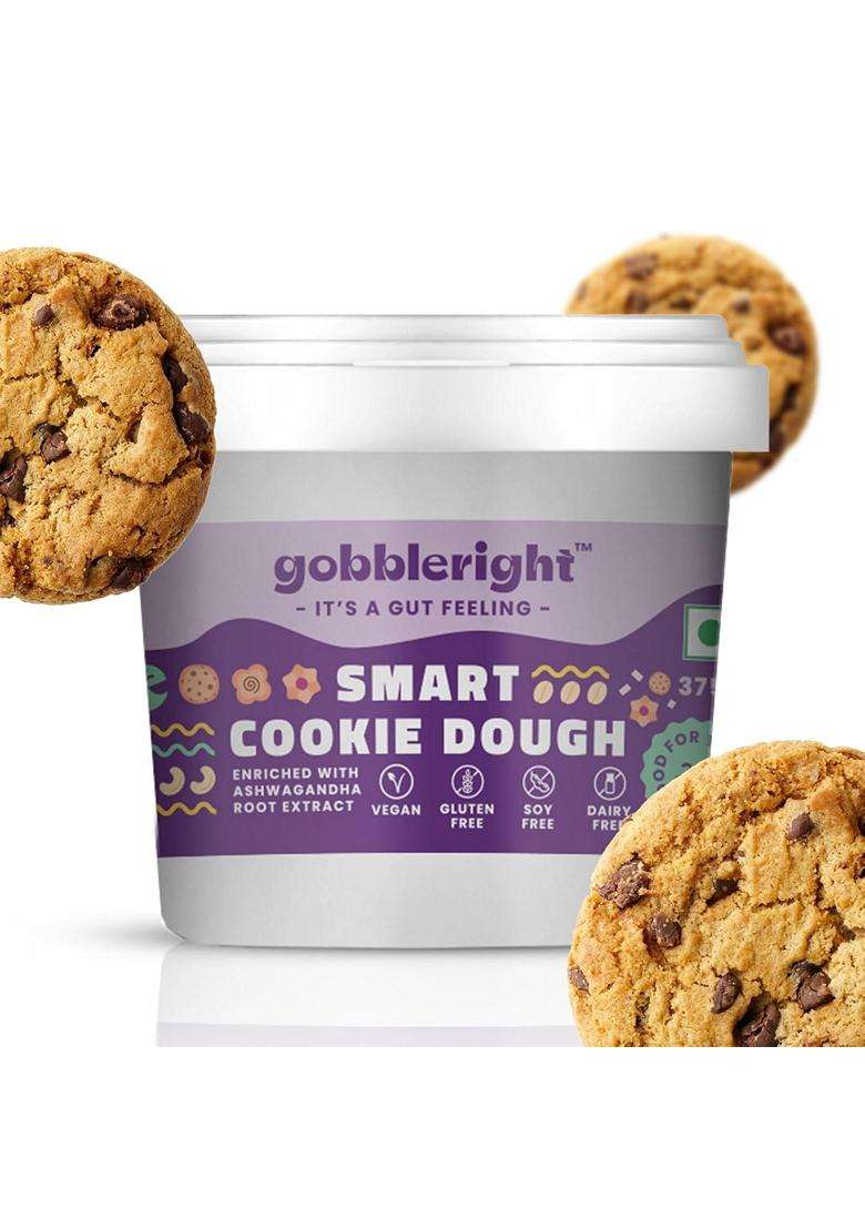 Gobbleright Chocolate Cookie Dough Premix 375G Pack Of 1 Ashwagandha Enriched Boost Immunity Low Calorie Ready To Make Gluten Dairy Free Healthy Vegan - Indya