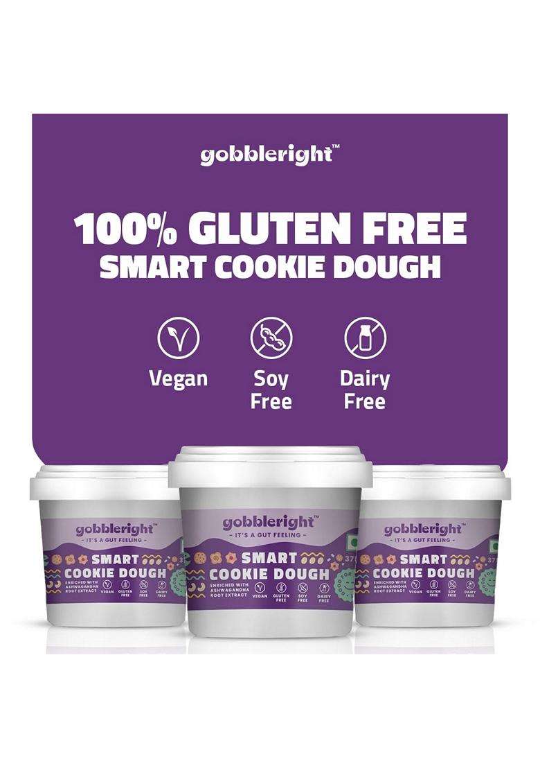 Gobbleright Chocolate Cookie Dough Premix 375G Pack Of 1 Ashwagandha Enriched Boost Immunity Low Calorie Ready To Make Gluten Dairy Free Healthy Vegan - Indya