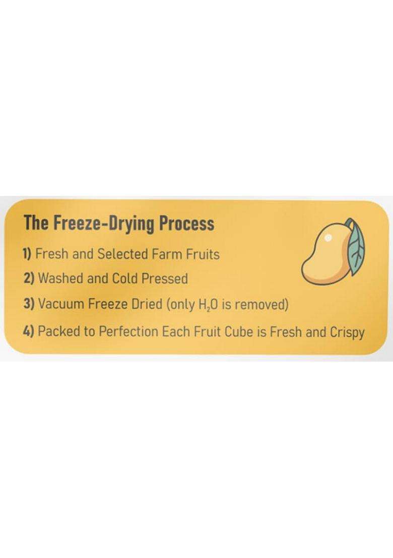 Biteburst Freeze Dried Mango Cubes Pineapple Slice Fruit Snack Crunchy Real Fruit Bites No Added Sugar Gluten Free Vegan No Preservatives 20 Gm X Comb - Indya
