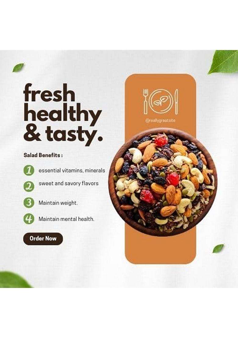 Evrr Superfood Trail Mix 100G 9In1 Roasted Almonds Sunflower Watermalon Pumpkin Flax Seeds Dried Cranberries Blueberries High Protein Glutenfree Vegan - Indya
