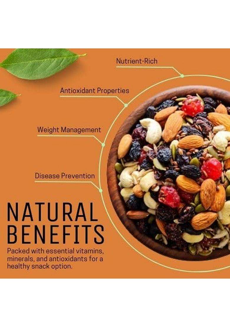 Evrr Superfood Trail Mix 100G 9In1 Roasted Almonds Sunflower Watermalon Pumpkin Flax Seeds Dried Cranberries Blueberries High Protein Glutenfree Vegan - Indya