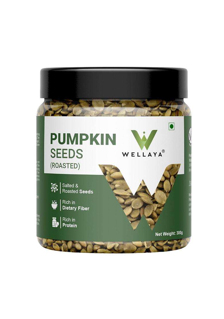 Wellaya Pumpkin Seeds 300Gm Protein Rich Roasted Pumpkin Seeds For Eating Healthy Diet Snacks Vegan Superfood For Wellness - Indya