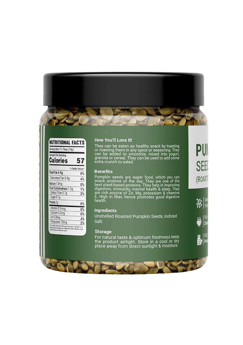 Wellaya Pumpkin Seeds 300Gm Protein Rich Roasted Pumpkin Seeds For Eating Healthy Diet Snacks Vegan Superfood For Wellness - Indya