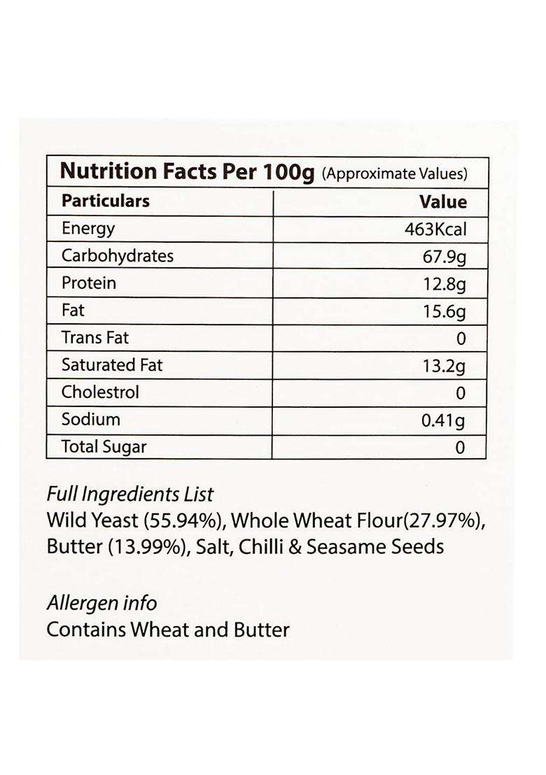 Awe Foods Whole Wheat Sourdough Crackers Infused With Hot Profile Of Chilli Nutty Crunch Of Sesame Tasty Healthy Snack No Preservatives Perfect With D - Indya