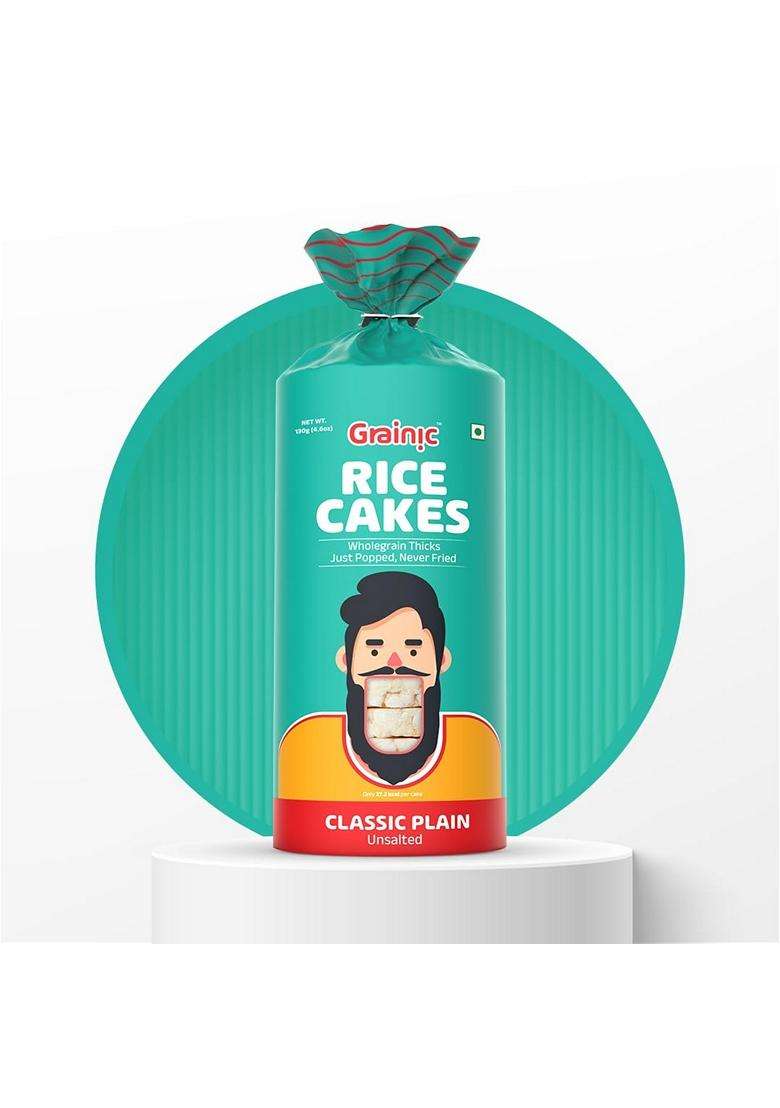 Grainic Rice Cakes Classic Plain Unsalted I Vegan Gluten Free And All Natural 1 X 135 G - Indya