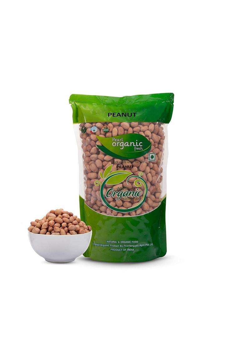 Pearl Organic Fresh Raw Unpolished Peanuts Moongfali 750Gm Natural Groundnuts High Protein Fiber Rich Raw Nuts Healthy Snack Plantbased Superfood Vega - Indya