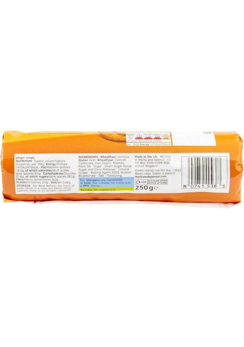 Mark Spencer Ginger Snaps Crunchy Ginger Biscuit 250G Imported Uk - Indya