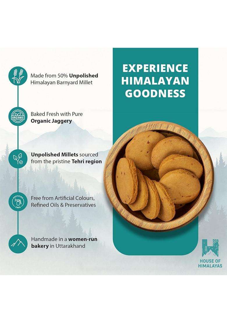 House Of Himalayas Barnyard Millet Biscuits Jhangora Biscuits 50 Unpolished Millets Jaggery Sweetened No Refined Oil Handmade Cookies Healthy Snack Wo - Indya