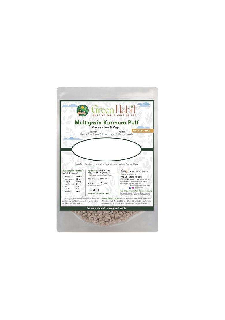 Greenhabit Multigrain Kurmura Murmuraoatsjowarragi Bajra Aka Multi Grain Puff For Healthy Breakfast Snack Food 200Gm Pack Of 1 - Indya