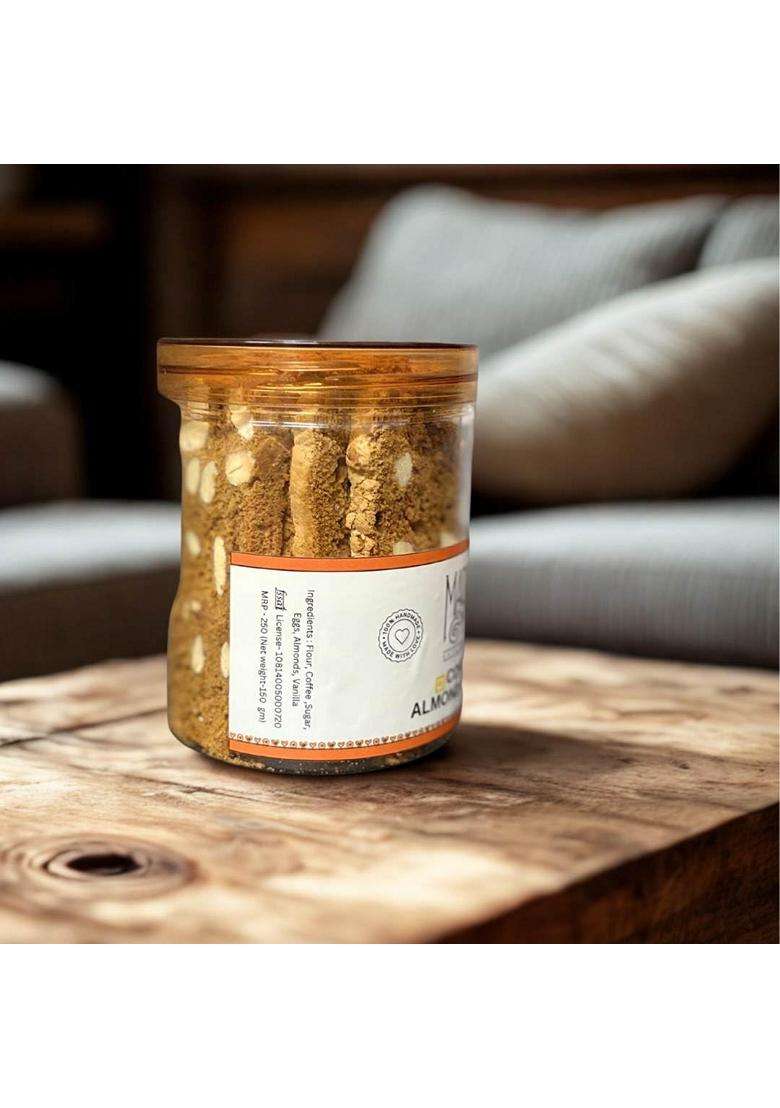 Madison Pike Coffee Almond Biscotti 150 G Twicebaked Crispy Almond Cookies Perfect Coffee Tea Companion Gourmet Snack For Gifting - Indya