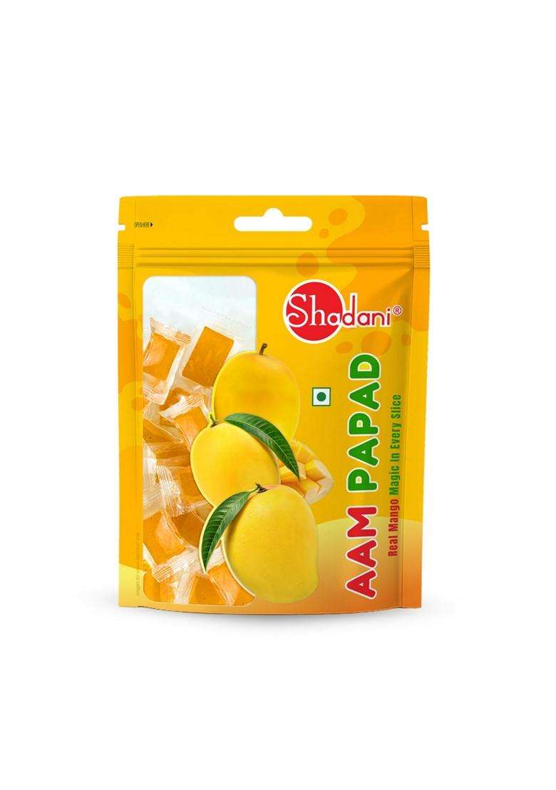 Shadani Aam Papad Mango Fruit Leather Candy Bar Indian Sweets Traditional Snacks Khatta Meetha Amawat Mamidi Tandra Jelly Slice Candy Fruit 200 G Toff - Indya