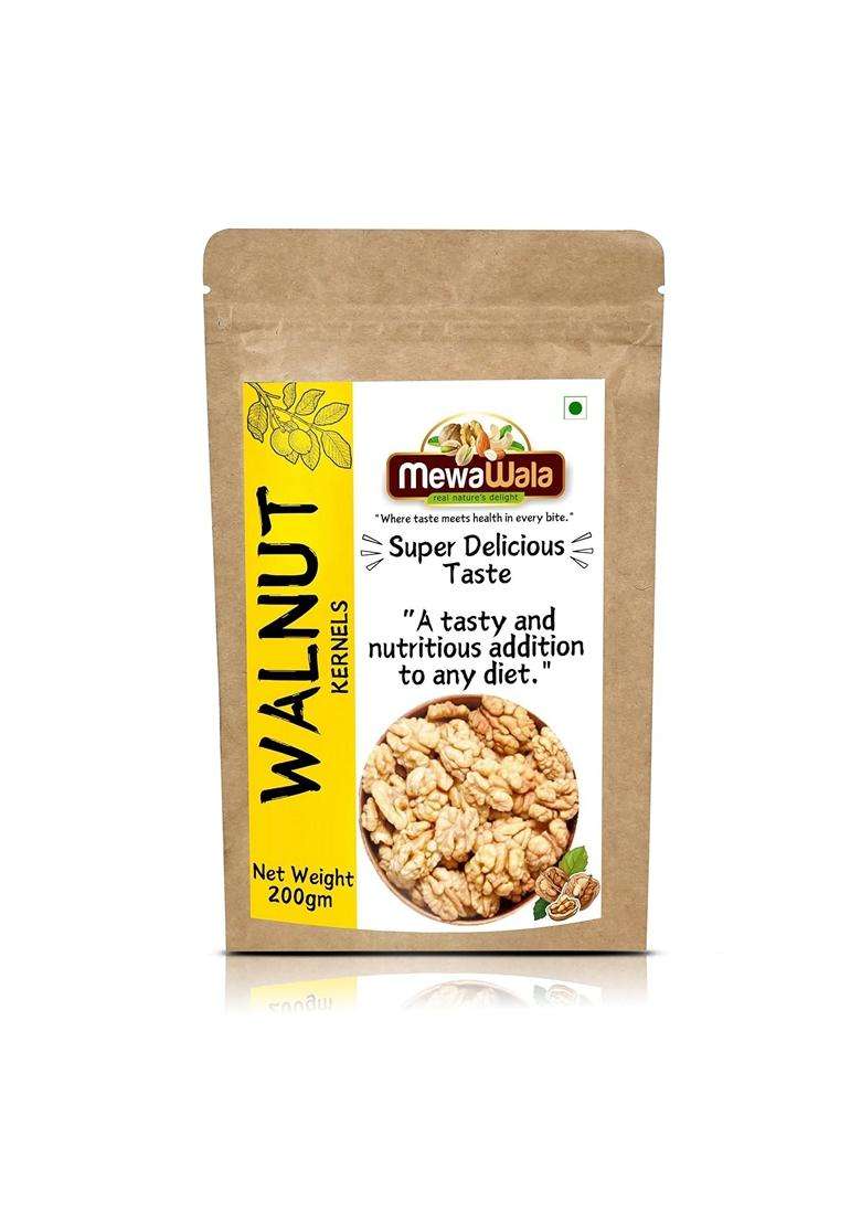 Mewawala Premium Walnut Kernels 200G Fresh Crunchy Akhrot Giri Healthy Dry Fruits For Brain Heart Immunity Natural Vegan Superfood Snack For All Ages - Indya