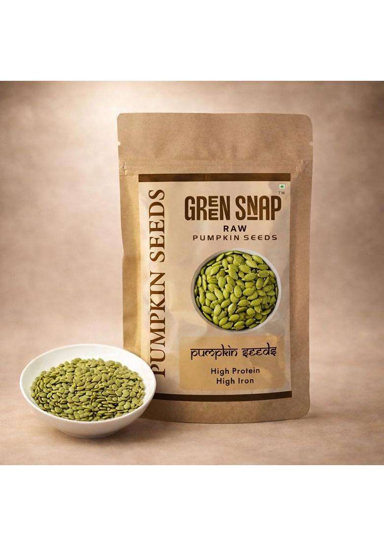 Green Snap Premium Raw Pumpkin Seeds High Protein Superfood For Snacking Keto Weight Loss Rich In Magnesium Zinc Fiber Natural Crunchy Seeds 200Gm - Indya