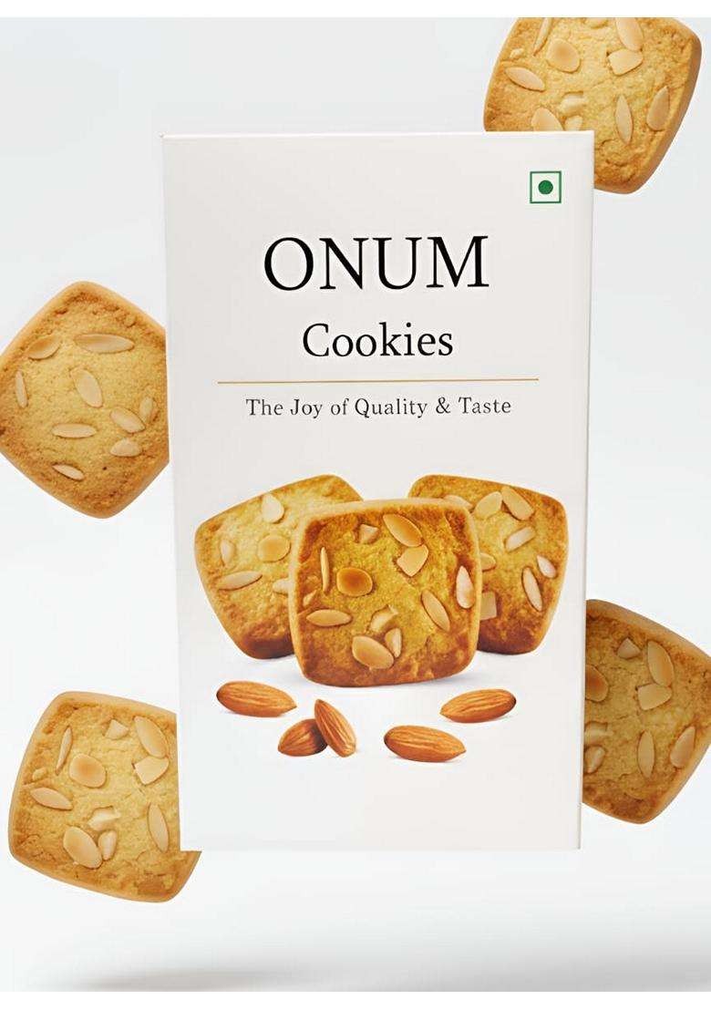Onum Super Crunchy Premium Dry Fruit Cookies The Perfect Snack With Zero Preservatives No Trans Fat Pack Of 1 - Indya