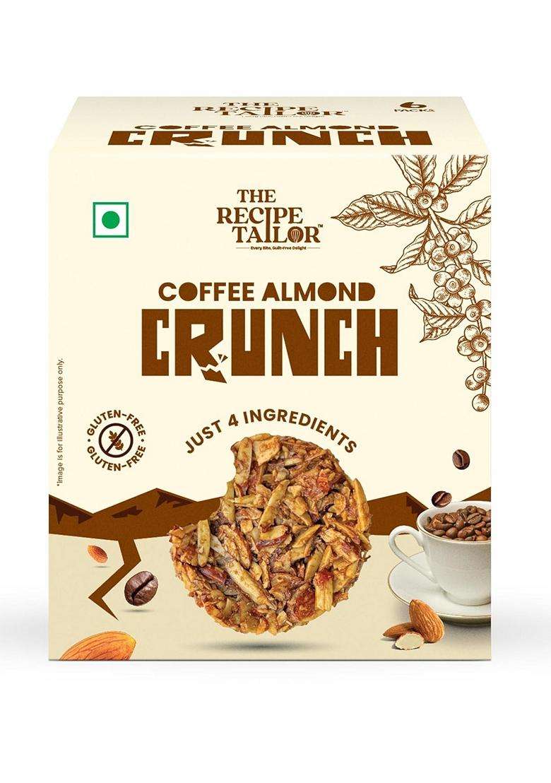The Recipe Tailor Organic Almond Coffee Cookies By The Recipe Tailor Healthy Snack 4 Natural Ingredients No Maida No Refined Sugar Gourmet Pack Of 6 - Indya
