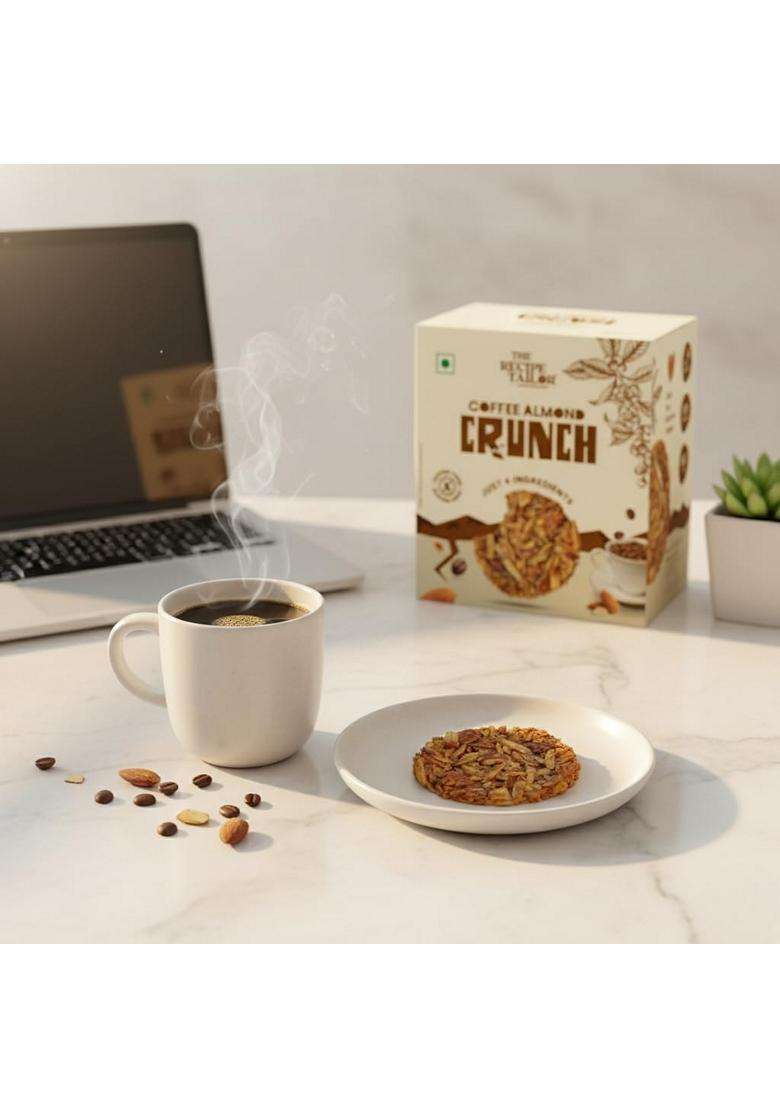 The Recipe Tailor Organic Almond Coffee Cookies By The Recipe Tailor Healthy Snack 4 Natural Ingredients No Maida No Refined Sugar Gourmet Pack Of 6 - Indya
