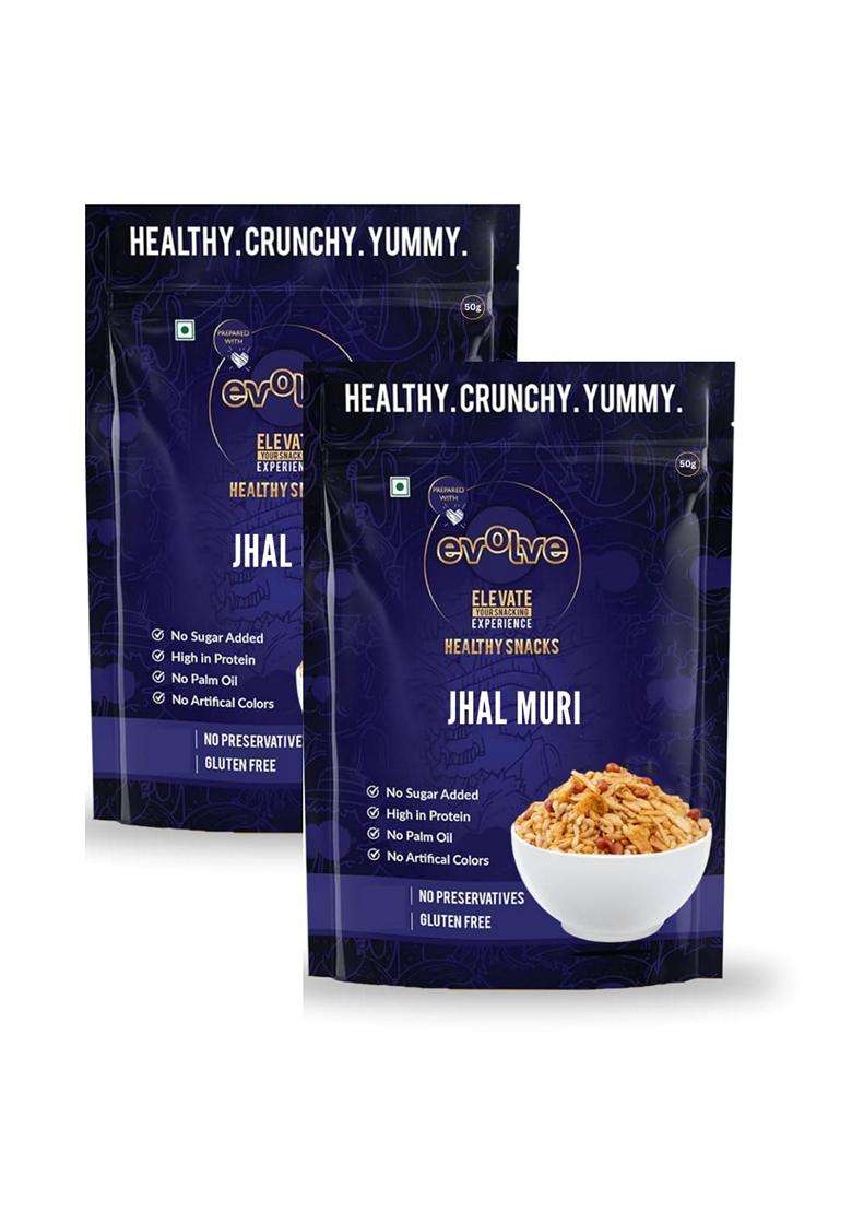 Evolve Jhalmuri Healthy Snacks For Kids Adults Gluten Free Low Calorie Weight Loss Friendly Ready To Eat Murmura Chidwa Peanut Masala Flavor 100G Pack - Indya