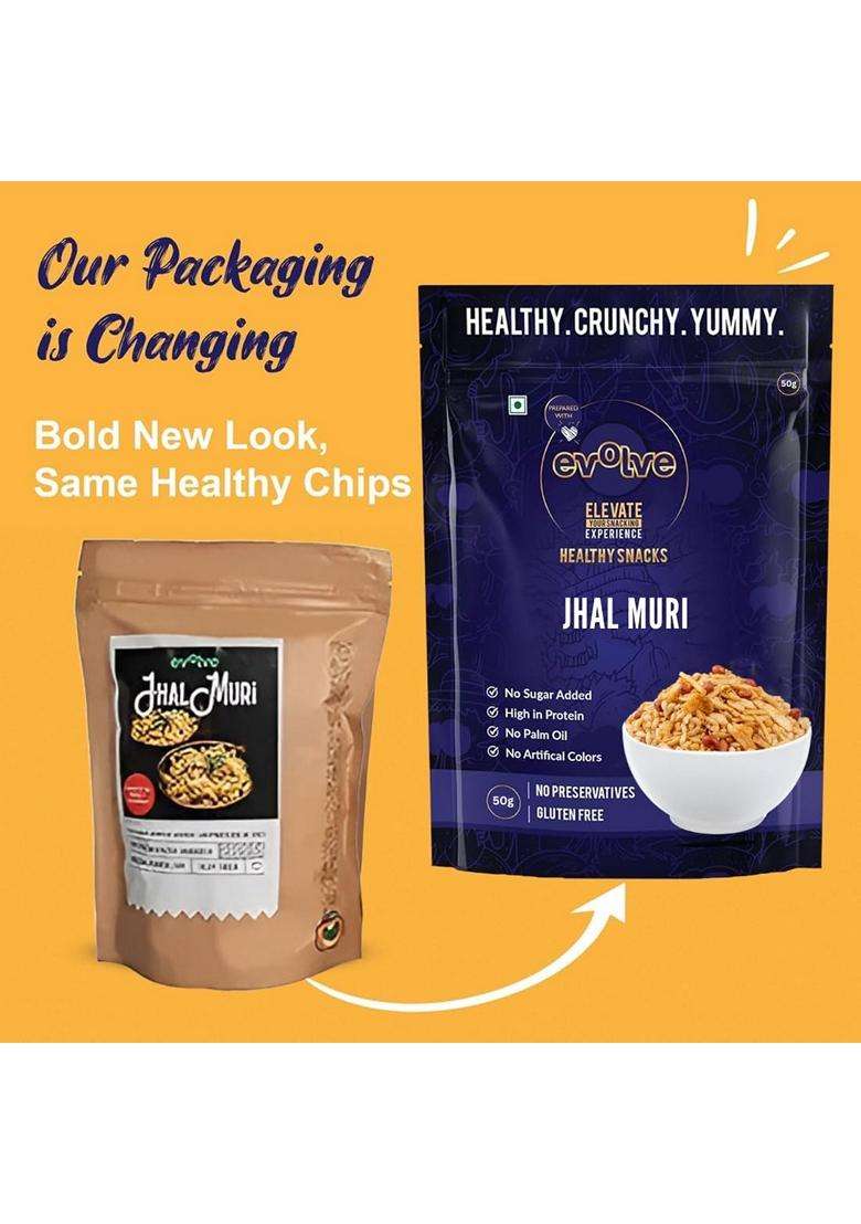Evolve Jhalmuri Healthy Snacks For Kids Adults Gluten Free Low Calorie Weight Loss Friendly Ready To Eat Murmura Chidwa Peanut Masala Flavor 100G Pack - Indya