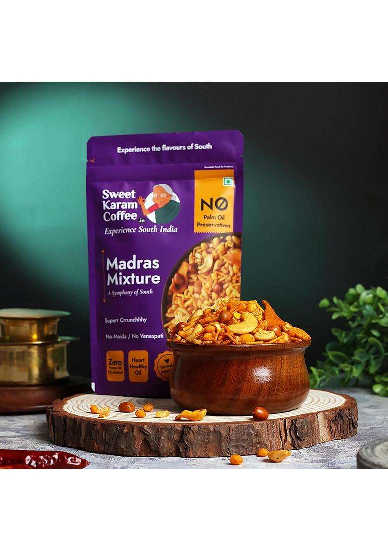Sweet Karam Coffee Special Madras Mixture 200Grams No Palm Oil Or Preservatives Authentic South Indian Namkeen Snack Crispy Fresh Homemade Taste Perfe - Indya