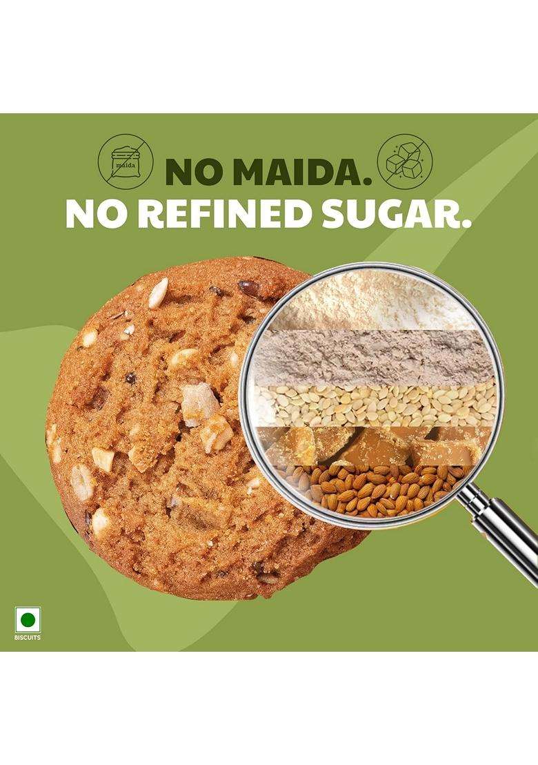 Right Shift Jaggery Atta Cookies 3 X120G No Palm Oil Made With Butter 0 Maida Refined Sugar With Goodness Of 6 Nuts Seeds Anytime Snack - Indya