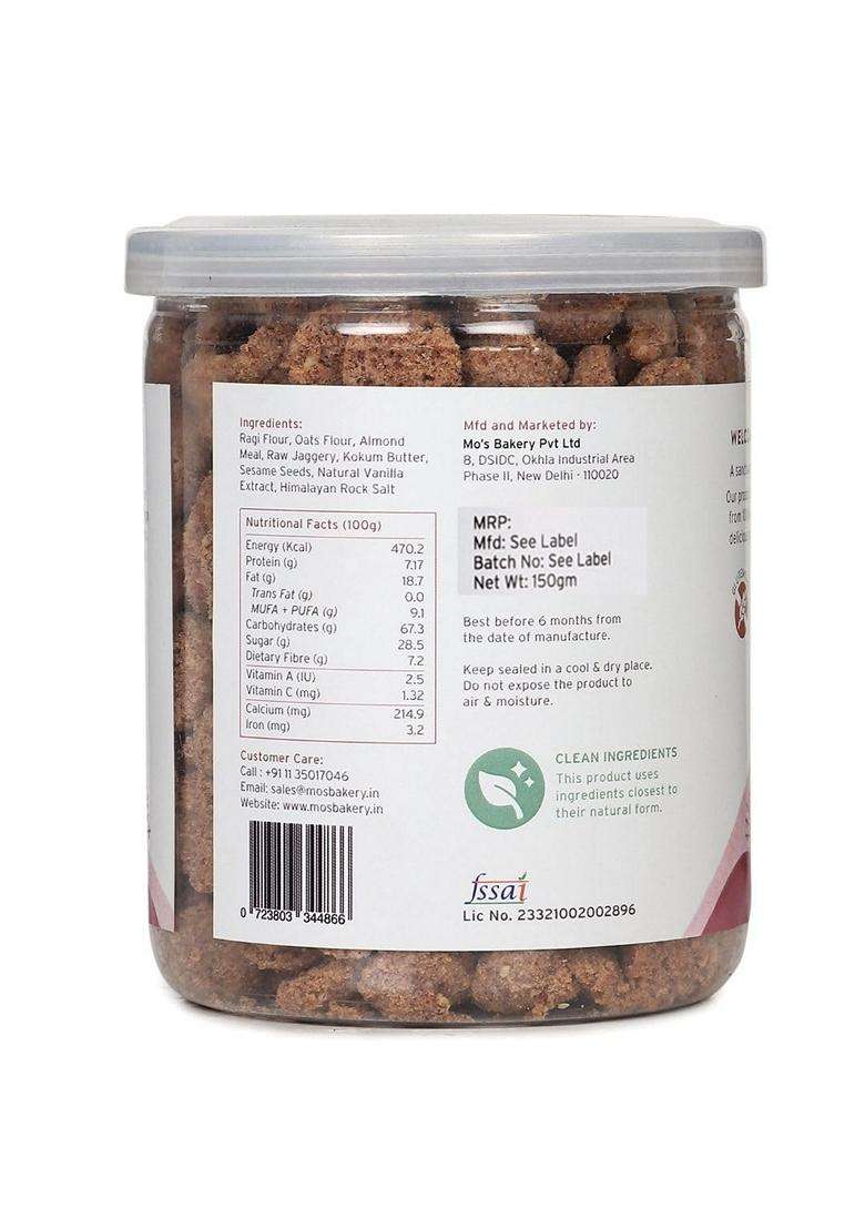 Mos Glutenfree Ragi Cookies 150Grams Multi Grain Cookies Healthy Diet Snack Jaggery With No Maida Glutenfree Multigrain - Indya