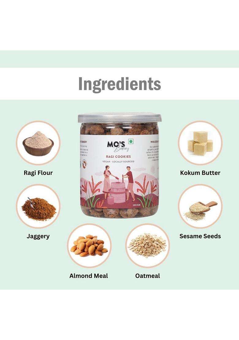 Mos Glutenfree Ragi Cookies 150Grams Multi Grain Cookies Healthy Diet Snack Jaggery With No Maida Glutenfree Multigrain - Indya
