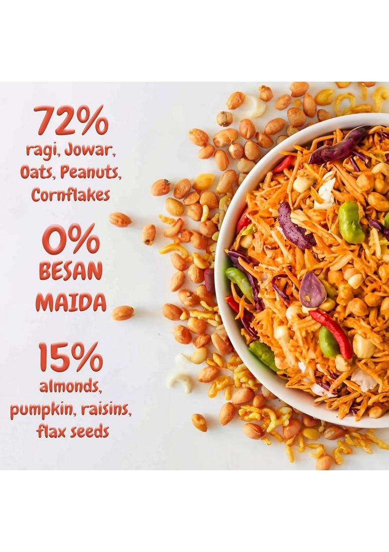 Growfitz Baked Namkeen Mixture 200G Minty Lamoni Flavor Power Of Millets Non Fried 0 Palm Oil 124G Rich Protein Super Tasty Healthy Guilt Free Snacks - Indya