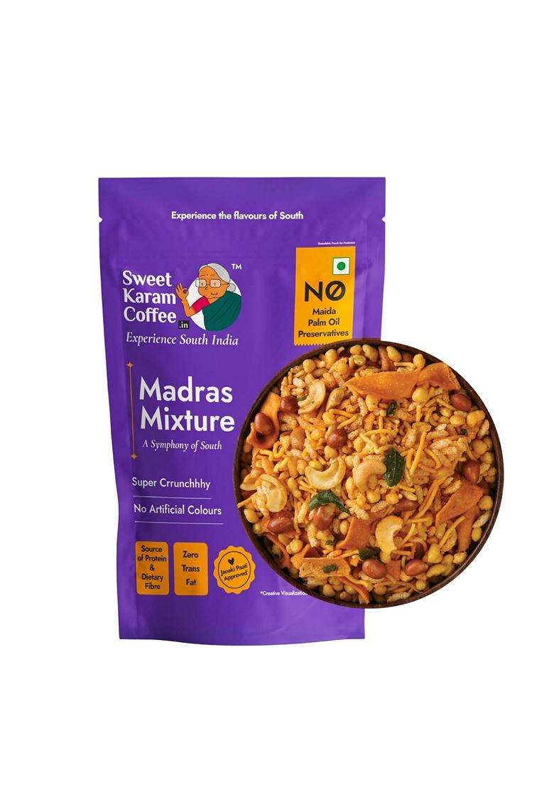 Sweet Karam Coffee Special Madras Mixture 500Grams No Palm Oil Or Preservatives Authentic South Indian Namkeen Snack Crispy Fresh Homemade Taste Perfe - Indya