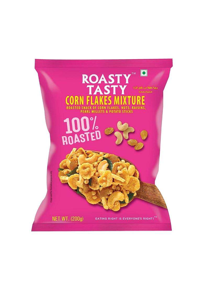Roasty Tasty Cornflakes Mixture Roasted Namkeen 200 G Palm Oil Free Snack Replacement Of Fried Namkeen Bhujiya Ideal Millet Namkeen Low Calorie Snacks - Indya