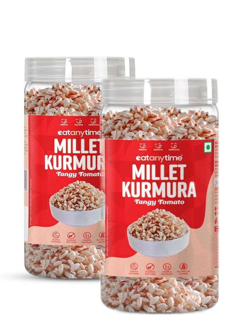 Eat Anytime Tangy Tomato Millet Kurmura 125G Healthy Puffed Snack High Fiber Gluten Free No Palm Oil Light Snacks For Adults Kids - Indya