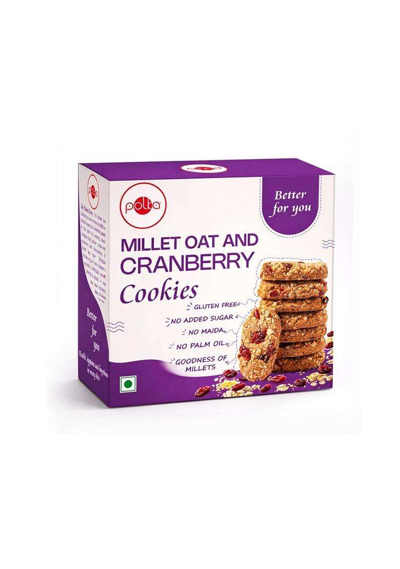 Polka High Protein Millet Oat Cranberry Cookies Sugar Free No Maida No Palm Oil Gluten Free Healthy Snack Diabetic Friendly High Fiber Diet Biscuits 3 - Indya