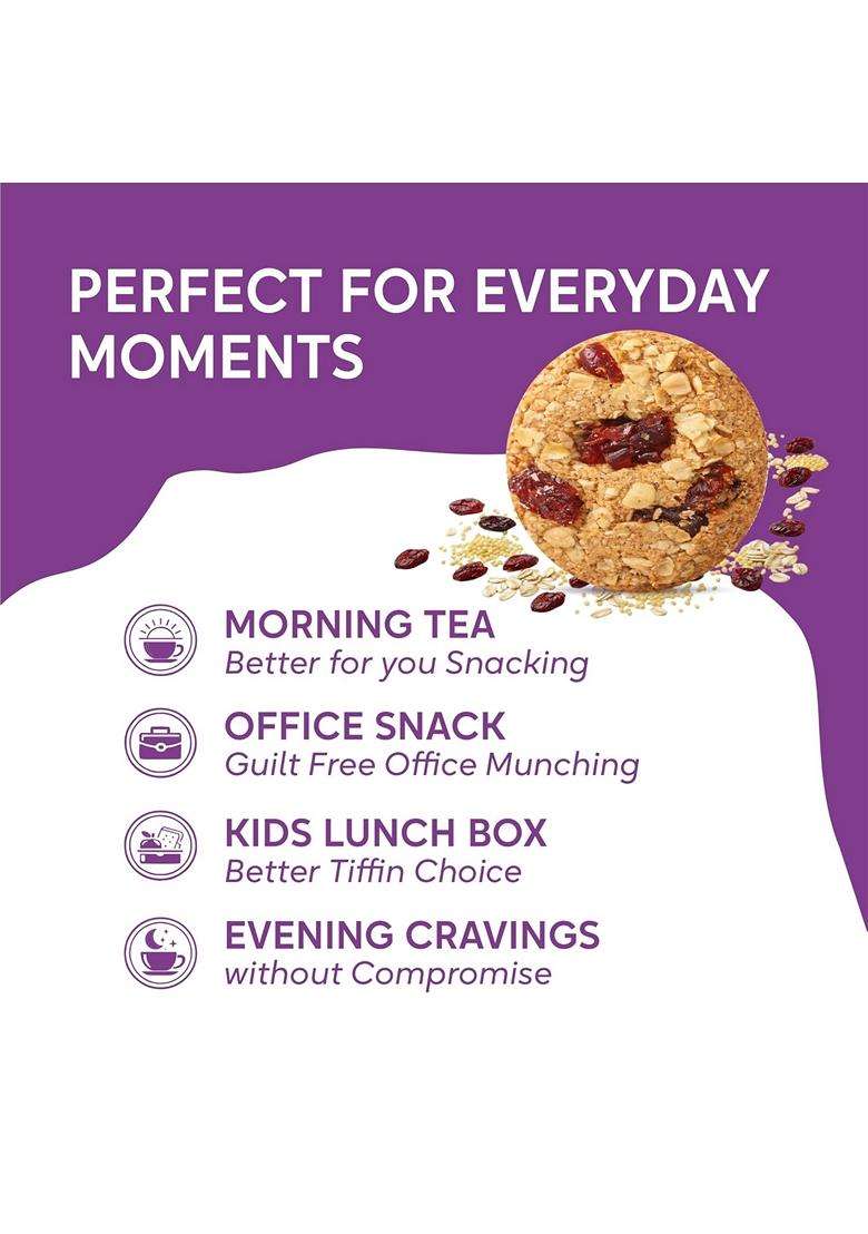 Polka High Protein Millet Oat Cranberry Cookies Sugar Free No Maida No Palm Oil Gluten Free Healthy Snack Diabetic Friendly High Fiber Diet Biscuits 3 - Indya