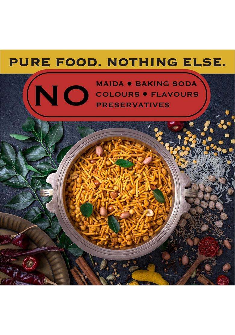 Dakshyn Madras Hot Mix Farsan Snacks Namkeen 250G X Pack Of 2 Jain Snacks No Onion No Garlic South Indian Spicy Mixture High In Protein No Palm Oil Ve - Indya