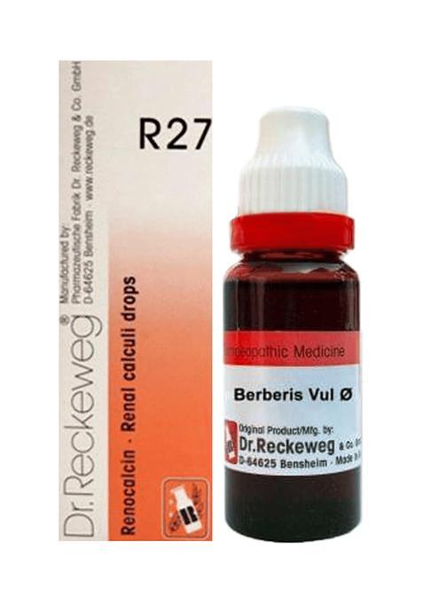 Dr. Reckeweg Berberis Vul Mother Tincture Q (20ml) & Dr. Reckeweg R27 Renal Calculi Drop (22ml)