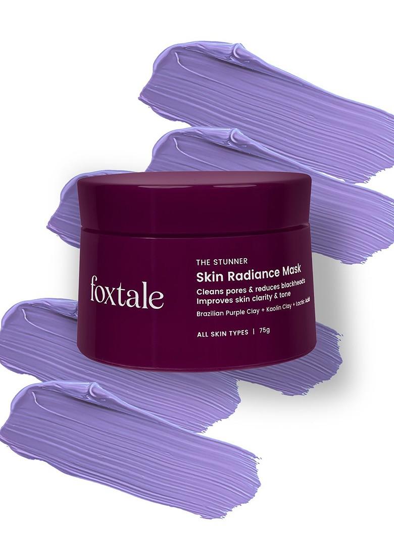 Foxtale Detan Skin Mask With Lactic Acid Brazilian Purple Clay For Glowing 75G